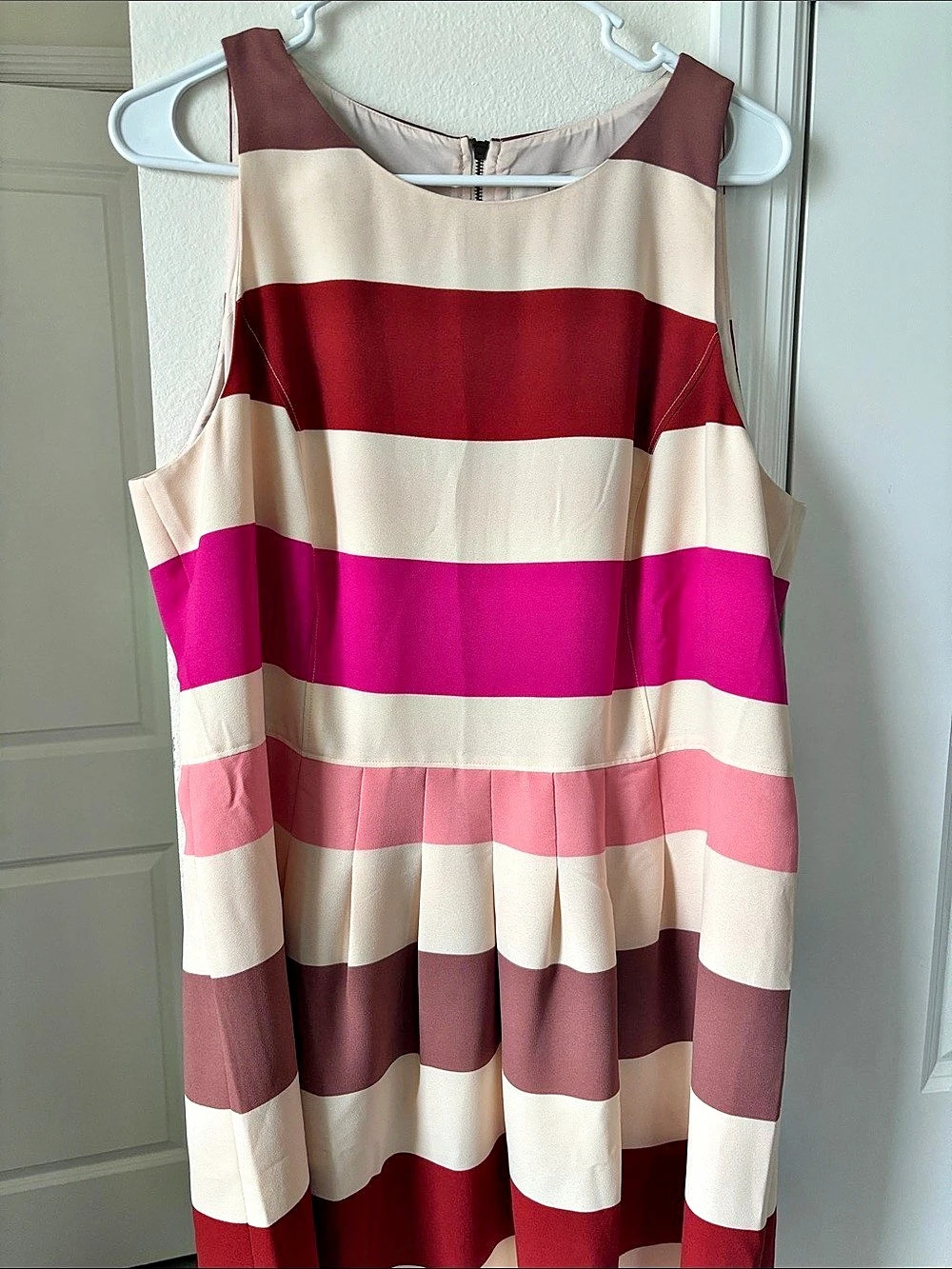 Loft Midi Dress in Pink & Cream